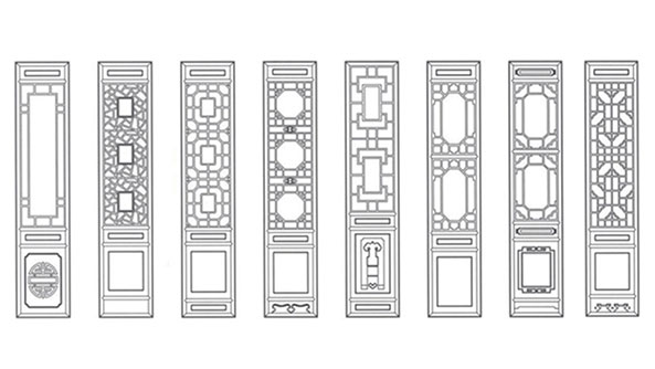 天津喜迎门中式花格CAD设计图样式大全