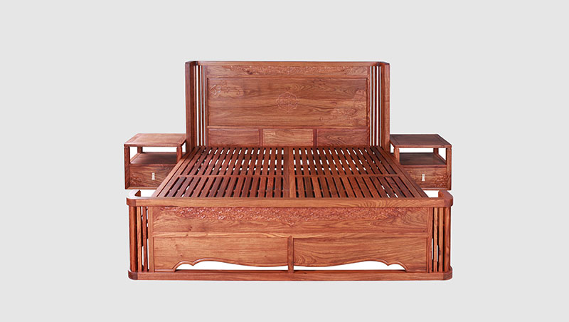 天津中式卧室装修怎么能少得了中式实木大床呢
