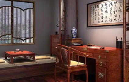 天津书房中式设计美来源于细节